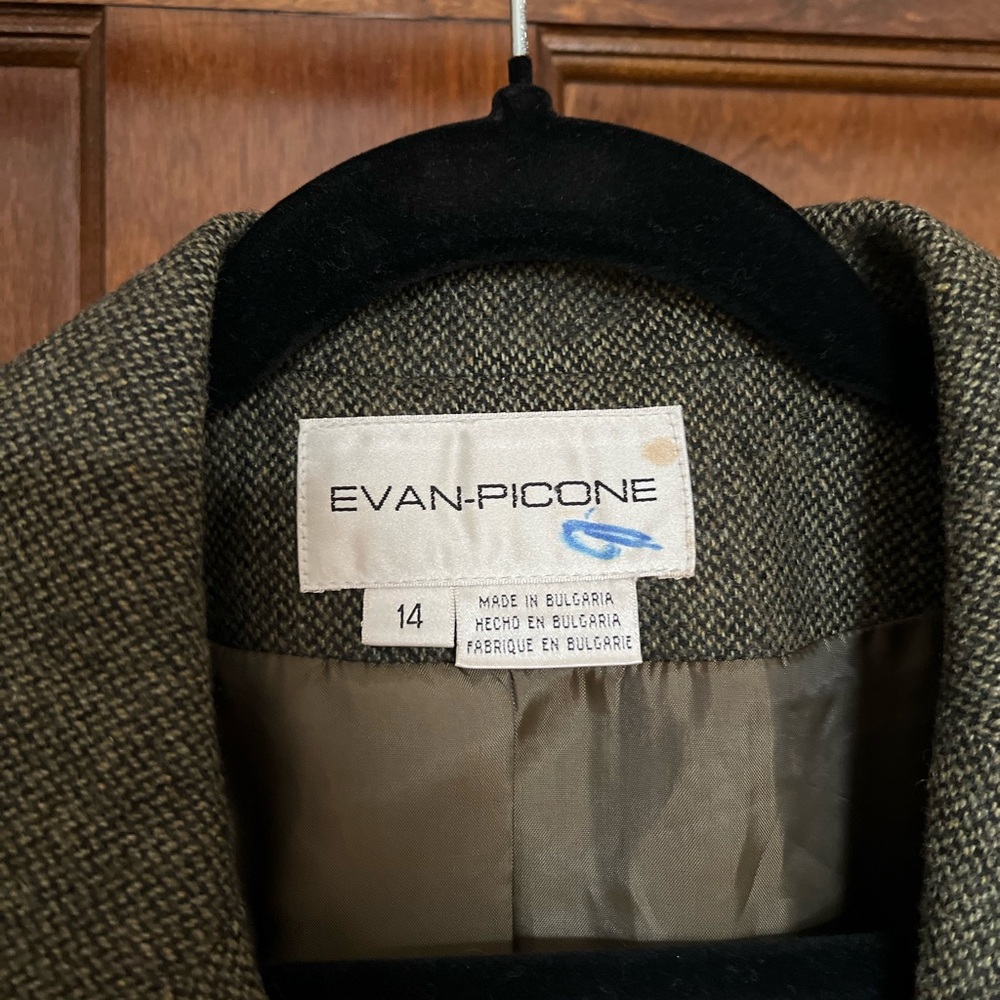 Vintage Evan Picone Women's Black and Gray Blazer